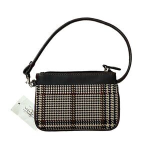 Villager by Liz Claiborne brown and tan mini bag wristlet pouch wallet NWT
